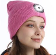 🧢 deilin upgraded unisex led lighted beanie hat - rechargeable & adjustable brightness winter headlamp hat logo