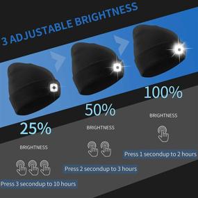 img 1 attached to 🧢 Deilin Upgraded Unisex LED Lighted Beanie Hat - Rechargeable & Adjustable Brightness Winter Headlamp Hat