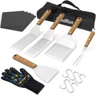 fondrun 16-piece extra thick griddle accessories kit, 1.8mm, for blackstone - flat top grill tools set including spatulas, scraper, fork, gloves, and hooks - ideal for barbecue, camping, and cooking logo