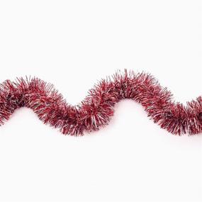 img 3 attached to 🎄 iPEGTOP 4 Pack of 6.6ft Christmas Tinsel Garland, Traditional Thick Colorful Reflective Sparkly Soft Party Hanging Tinsel Ornaments Ceiling Christmas Tree Decorations, 4 inch Wide - Red