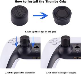 img 1 attached to PlayVital Ergonomic Stick Caps with 3 Height Options - Thumb Grips for PS5, PS4, Xbox Series X/S, Xbox One, Xbox One X/S, Switch Pro Controller - Enhanced with Diamond Grain & Crack Bomb Design