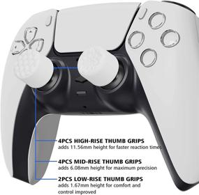 img 3 attached to PlayVital Ergonomic Stick Caps with 3 Height Options - Thumb Grips for PS5, PS4, Xbox Series X/S, Xbox One, Xbox One X/S, Switch Pro Controller - Enhanced with Diamond Grain & Crack Bomb Design