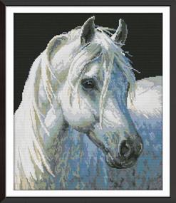 img 4 attached to White Horse Animals Cross Stitch Kits by Awesocrafts - Easy Patterns for Embroidery, Stamped or Counted, Ideal Christmas Gifts