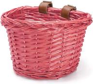 🚲 cycmoto kids wicker bike basket for 12-26 inch bike and scooter - pink, purple, and brown logo