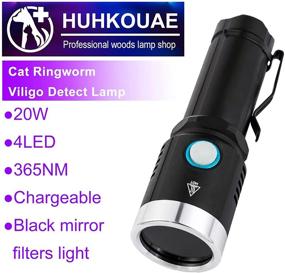 img 3 attached to Portable 20W Wood's Lamp - Black Light for Cat and Dog Ringworm Detection, Doctor's Pet Urine Detector and Bed Bug Inspection - Skin Analysis for Dog and Cat Care