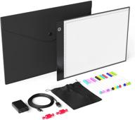 🎨 ultra slim lightbox set: a4 led light pad with markers, carrying case, magnets, and light up tracing pad box on table – perfect for drawing logo