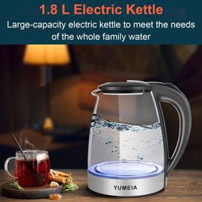 img 1 attached to 🫖 1.8L Electric Tea Kettle with Blue Light | BPA-Free, Cordless | Auto Shut-Off & Boil-Dry Protection | Fast Water Boiler for Tea, Coffee, and Hot Water