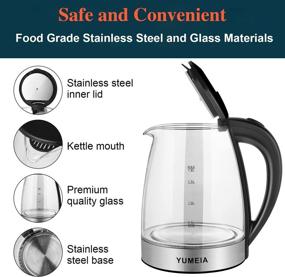 img 3 attached to 🫖 1.8L Electric Tea Kettle with Blue Light | BPA-Free, Cordless | Auto Shut-Off & Boil-Dry Protection | Fast Water Boiler for Tea, Coffee, and Hot Water