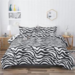 img 2 attached to Stylish and Versatile PHANTASIM Cow Print & Zebra-Stripe Comforter Set – Queen Size, Black & White Reversible 3 Piece Bedding Set with 2 Pillowcases