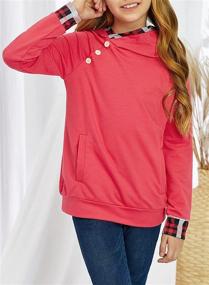 img 3 attached to GOSOPIN Girls Button Hooded Sweatshirt