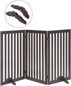 img 1 attached to 🐾 Set of 2 Total Win Support Feet for Total Win Wooden Dog Gate - Designed for 0.71 Inches Thick Panel, Espresso - Freestanding Pet Gate