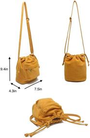 img 2 attached to 👜 Маленькая холстовая сумка Jeelow: стильная мини-плечевая сумка для мобильного телефона - регулируемый ремешок и молния включены