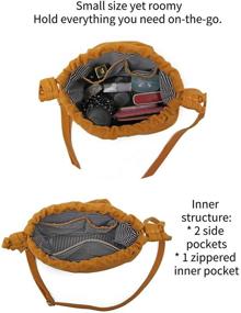 img 1 attached to 👜 Маленькая холстовая сумка Jeelow: стильная мини-плечевая сумка для мобильного телефона - регулируемый ремешок и молния включены