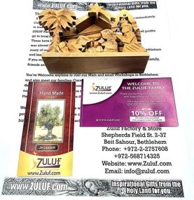 img 3 attached to 🎄 Zuluf Olivewood Bethlehem Nativity Scene Set: Authentic Holyland Christmas Home Décor with Certificate (NAT012)