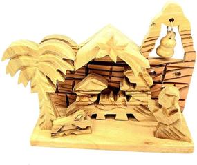 img 4 attached to 🎄 Zuluf Olivewood Bethlehem Nativity Scene Set: Authentic Holyland Christmas Home Décor with Certificate (NAT012)