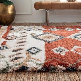 img 2 attached to nuLOOM Rosemarie Southwestern Moroccan Shag Accent Rug, 2' x 3', Red - High Quality Southwestern Style Rug for a Vibrant Décor