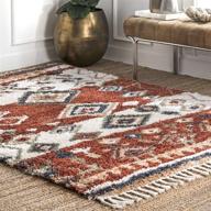 nuloom rosemarie southwestern moroccan shag accent rug, 2' x 3', red - high quality southwestern style rug for a vibrant décor logo