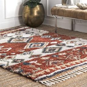 img 4 attached to nuLOOM Rosemarie Southwestern Moroccan Shag Accent Rug, 2' x 3', Red - High Quality Southwestern Style Rug for a Vibrant Décor