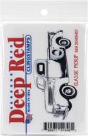 🚗 deep red stamps classic pickup truck cling stamp - authentic vintage design, 3" by 1.25" - deep red logo