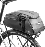 🚲 baigio waterproof bike trunk bag for rear rack – extendable 10-25l pannier, cycling carrier with lengthened shoulder strap & rain cover, in black logo