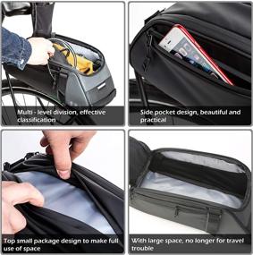 img 2 attached to 🚲 BAIGIO Waterproof Bike Trunk Bag for Rear Rack – Extendable 10-25L Pannier, Cycling Carrier with Lengthened Shoulder Strap & Rain Cover, in Black