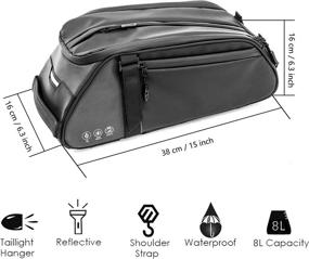 img 3 attached to 🚲 BAIGIO Waterproof Bike Trunk Bag for Rear Rack – Extendable 10-25L Pannier, Cycling Carrier with Lengthened Shoulder Strap & Rain Cover, in Black