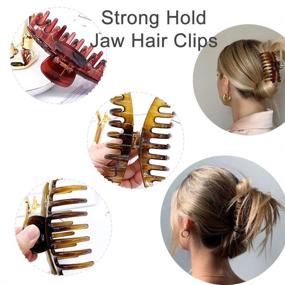 img 1 attached to 💪 6 Pack Big Claw Hair Clips for Women with Thick Hair - 4.3’’ Jumbo Hair Clips for Strong Hold, Jaw Hair Clips Hair Catch Barrette Large Banana Clips - Stylish Hair Accessories for Hair Styling