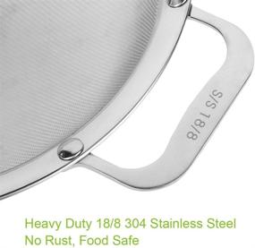 img 3 attached to 🧲 Premium Stainless Steel 18/8 Mesh Strainer: Extra Fine Quinoa Sieve with Sturdy 9" Handle & Wide Hook - Ideal Flour Filter