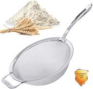 🧲 premium stainless steel 18/8 mesh strainer: extra fine quinoa sieve with sturdy 9" handle & wide hook - ideal flour filter logo