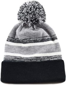 img 3 attached to 🧢 Hat Depot Boys' Cuffed Beanie Stripe - Accessorize with Style!