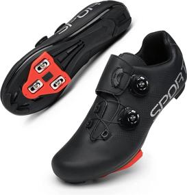 img 4 attached to 🚴 Premium Road Bike Shoes for Men - Adjustable Cycling Shoes with Cleats Set - Compatible with SPD SL Delta Cleats - High-Performance Men's Indoor Cycling Shoes