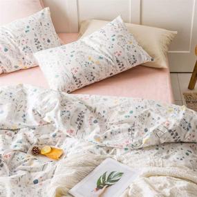 img 4 attached to VKStar Twin Floral Duvet Cover Sets: Blossom Bedding for Teen Girls, Reversible Botanical Pattern, Vintage Garden Quilt Cover Set with 2 Pillowcases