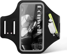 img 4 attached to Donwell Cell Phone Armband: Secure Holder for iPhone 13/12/Pro Max/Galaxy - Ideal for Running & Walking - Black