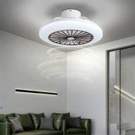 🌀 contemporary ceiling fan with led lights, 19.7'' thin enclosed modern fan 3 color changing quiet fandelier adjustable 6 speeds remote control with timer - white fan chandelier логотип