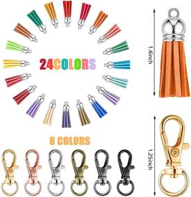 img 2 attached to 🔑 Furge 72-Piece Key Fob Hardware Set with Colorful Leather Keychain Tassels and Swivel Snap Hooks: Perfect Keychain and Wristlet Supplies in 6 Colors