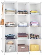 🗄️ homidec 12-cube closet organizer, portable clothing storage shelves, white closet organizers and storage logo