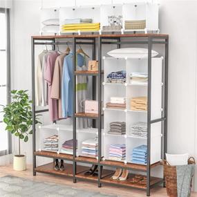 img 2 attached to 🗄️ HOMIDEC 12-Cube Closet Organizer, Portable Clothing Storage Shelves, White Closet Organizers and Storage