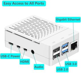 img 3 attached to 🌬️ iUniker Raspberry Pi 4 Fan ABS Case with Cooling Fan and Heatsink - Simple Removable Top Cover for Pi 4 Model B/4B