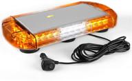 vkgat 17 inch 32 led roof top strobe lights for trucks and cars - emergency hazard warning safety flashing light bar with strong magnet base (amber/white/amber) logo