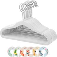 👶 space-saving baby velvet clothes hangers with wardrobe dividers - 20 pack (white) logo