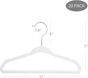 img 3 attached to 👶 Space-Saving Baby Velvet Clothes Hangers with Wardrobe Dividers - 20 Pack (White)