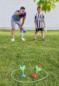 img 1 attached to 🌙 Glow-in-the-Dark Lawn Darts Game - Fun Outdoor Backyard Toy for Kids & Adults, Perfect for the Entire Family to Enhance Aim & Accuracy Whilst Having a Blast