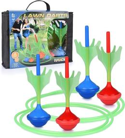 img 4 attached to 🌙 Glow-in-the-Dark Lawn Darts Game - Fun Outdoor Backyard Toy for Kids & Adults, Perfect for the Entire Family to Enhance Aim & Accuracy Whilst Having a Blast