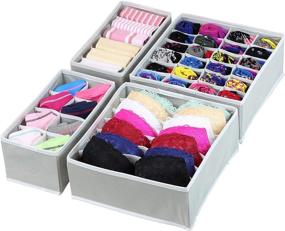 img 2 attached to 📦 Closet Underwear Organizer Drawer Divider Set of 4 by SimpleHouseware - Gray