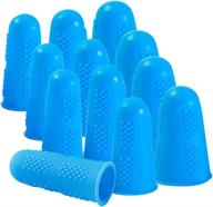 🔥 kimihome silicone finger protectors: 12 pcs finger caps for hot glue gun, sewing, wax rosin, resin, honey adhesives, and crafts (blue) logo