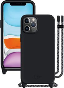 img 4 attached to 📱 SwitchEasy iPhone 12 / iPhone 12 Pro Case - Play, Liquid Silicone Case with Crossbody Lanyard, Adjustable Neck Strap, Full-Body Shockproof Protection - Black