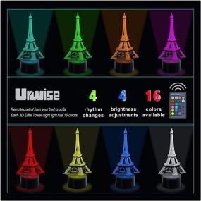 img 2 attached to 🗼 Paris France Eiffel Tower 3D Optical Illusion Night Light - Romantic, Smart Touch Control, 7 Colors Changing, USB Powered - Perfect Home Decor - Model ZB-2821