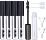 💄 5 pack 10ml empty mascara tube with eyelash wand and funnels transfer tools - shangling eyelash cream container bottle for diy mascara container logo