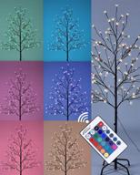 rgb cherry blossom lighted tree 5 feet, lightshare - 16 color-changing modes with remote control логотип