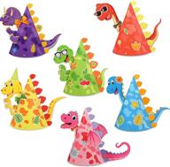 🦖 diy dinosaur party hats craft kit - set of 12 birthday cone hats - create your own dinosaur paper hats - fun group activity games for boys and girls - home project and art kit logo